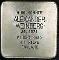 Stolperstein für Alexander Weinberg (Aachener Straße 399)