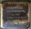 Stolperstein für Anne Nethe (Alteburger Straße 11)