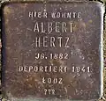 Stolperstein für Albert Hertz (Görresstraße 15)