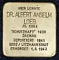 Stolperstein für Albert Anselm Loeb (Vogelsanger Straße 1)