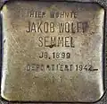 Stolperstein für Jakob Wolff Semmel (Heinsbergstraße 27)