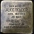 Stolperstein für Alice Bender (Lungengasse 43)