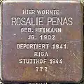 Stolperstein für Rosalie Penas (Mozartstraße 26)