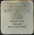 Stolperstein für Ulrich Albert L. Tietz (Parkstraße 61)