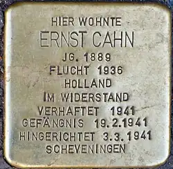 Stolperstein für Ernst Cahn (Roonstraße 31)