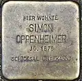 Stolperstein für Simon Oppenheimer (Elsaßstraße 39)