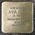 Stolperstein für Anna Eder (Merowingerstraße 41)