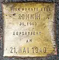 Stolperstein für eine Rommni (Achterstraße 50)