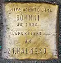 Stolperstein für eine Rommni (Achterstraße 50)