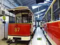 Beiwagen 87 im Straßenbahnmuseum Dresden, August 2015