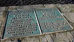 Gedenkplatte an der Stelle des ehemaligen Klosters