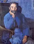 Vater in blauer Jacke (Ölfarbe auf Leinen, 1920)
