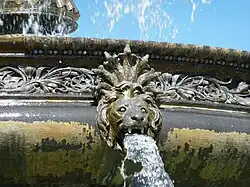 Bild 14: Springbrunnen auf dem Schloßplatz in Stuttgart mit Löwenmaskenprotome, 1863.