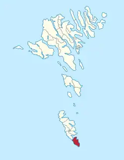 Lage der Kommune Sumba im Süden der Färöer