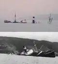 Schiffswracks verursacht durch Erdbeben und Tsunami, Chile 1960