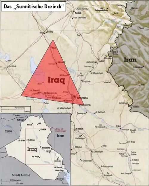 Lage von Baidschi nördlich des sunnitischen Dreiecks