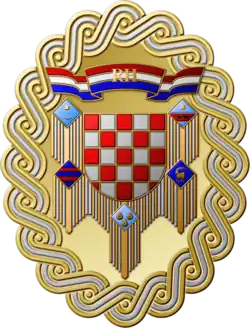 Flechtwerk im Emblem des Präsidenten als Oberbefehlshaber der Streitkräfte der Republik Kroatien