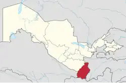 Lage der Viloyat Surxondaryo in Usbekistan