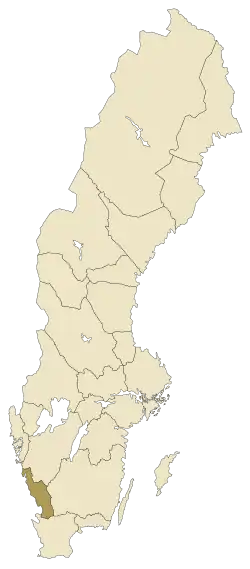 Lage von Halland in Schweden