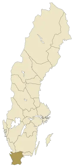 Lage von Schonen in Schweden