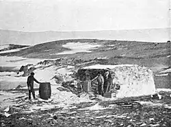 Steinhütte an der Hope Bay, Trinity-Halbinsel, errichtet im Januar 1903 von einer Gruppe der schwedischen Antarktisexpedition.