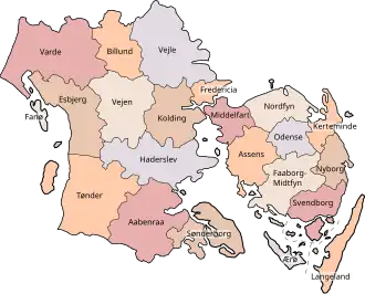 Kommunen in der Region Syddanmark