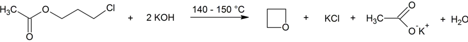 Synthese von Oxetan aus 3-Chlorpropylacetat