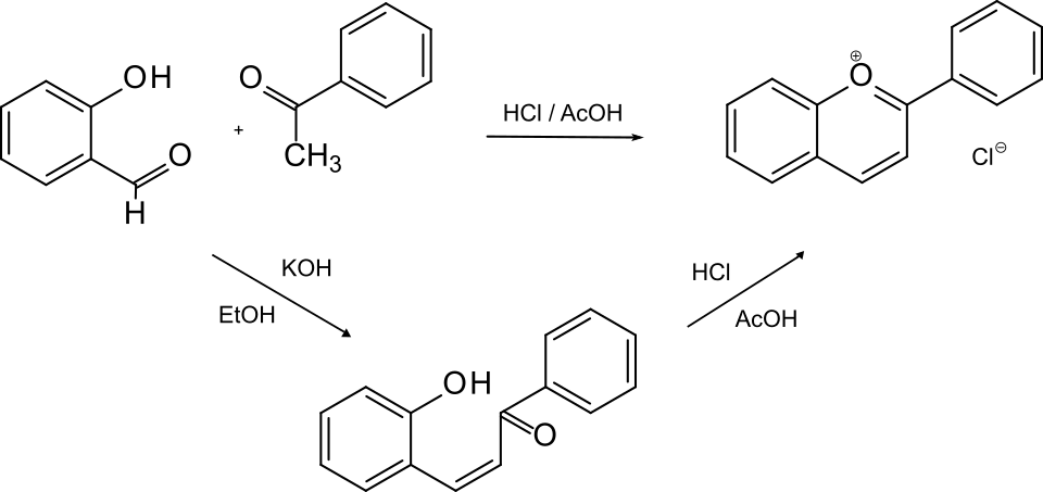 Synthese von Flavyliumchlorid