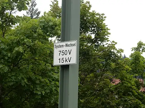 Trennstelle in Bad Wildbad