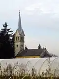 Blick auf die evangelische Kirche