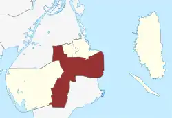 Lage des Tårnby Sogn in der Tårnby Kommune