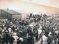 Ankunft der ersten Kapspur-Bahn in Beira, 9. Juli 1900