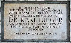 Gedenktafel für Karl Lueger