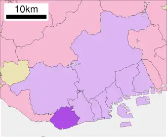 Lage Tarumi-kus in der Stadt Kōbe
