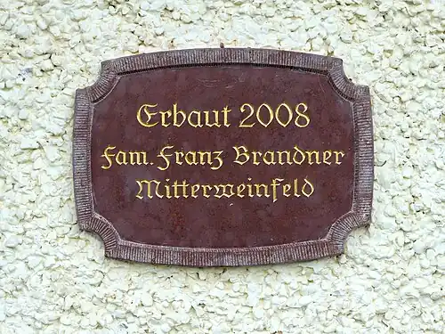 Erinnerungstafel an die Erbauer