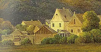 Detailansicht obigen Bildes mit dem römischen Tempel