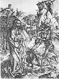 Die Versuchung Christi (Kupferstich, um 1490)