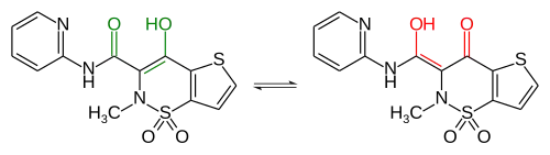 Keto-Enol-Tautomerie von Tenoxicam