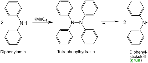 Synthese von Tetraphenylhydrazin und dessen Dissoziation zu Diphenylstickstoff-Radikalen