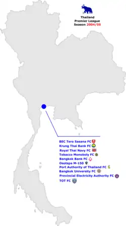 Thailand Premier League 2004 05 Map.png