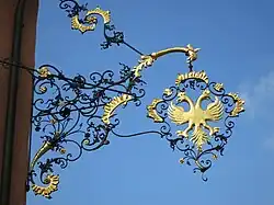 Schild des ehemaligen Gasthofs Adler