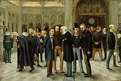 Karikatur der Lobby im House of Commons (Vanity Fair, ca. 1886)