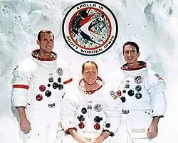 Apollo 15 – v. l. n. r. David Scott, Alfred Worden, James Irwin
