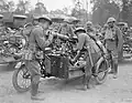 Vickers auf Motorrad mit Beiwagen, Erster Weltkrieg