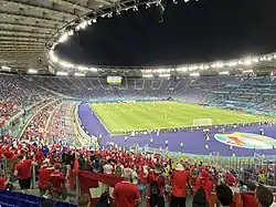 Das Stadio Olimpico während des Spiels zwischen Italien und der Schweiz (EURO 2020)