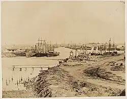 Der Yarra River in Melbourne, um 1858