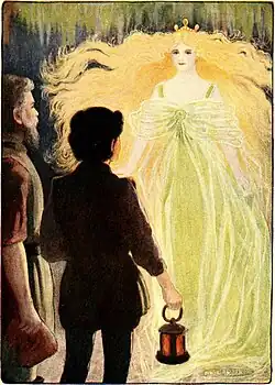 Curdie und sein Vater werden von der Großmutter empfangen