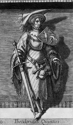 Historisierende Darstellung Dietrichs V. aus dem Jahre 1578