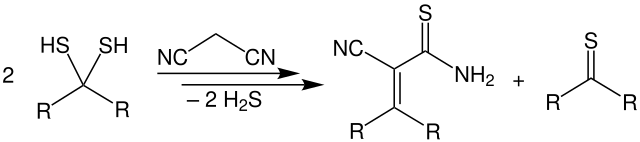 Synthese von Thioketonen aus geminale Dithiolen