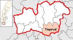 Lage der Gemeinde Tingsryd